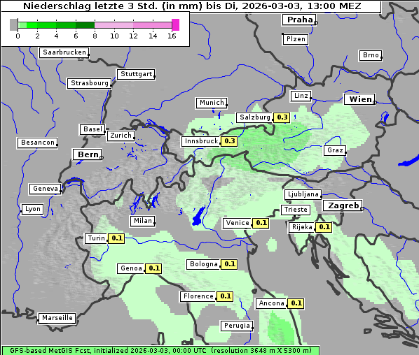 Niederschlag, 3. 3. 2026