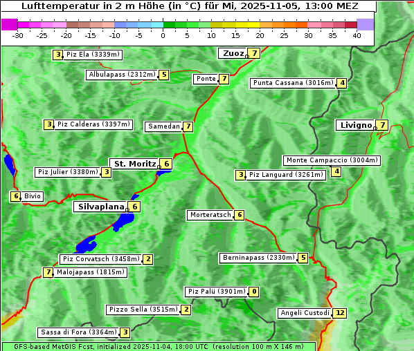 Temperatur, 5. 11. 2025