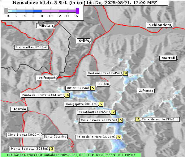 Neuschnee, 21. 8. 2025