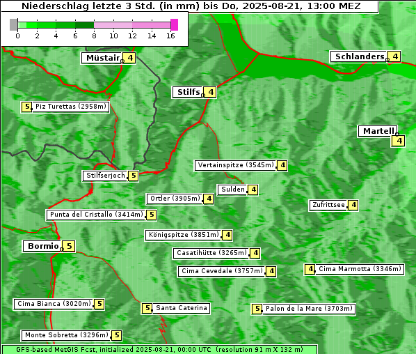 Niederschlag, 21. 8. 2025