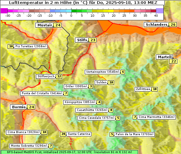 Temperatur, 18. 9. 2025