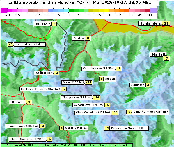 Temperatur, 27. 10. 2025