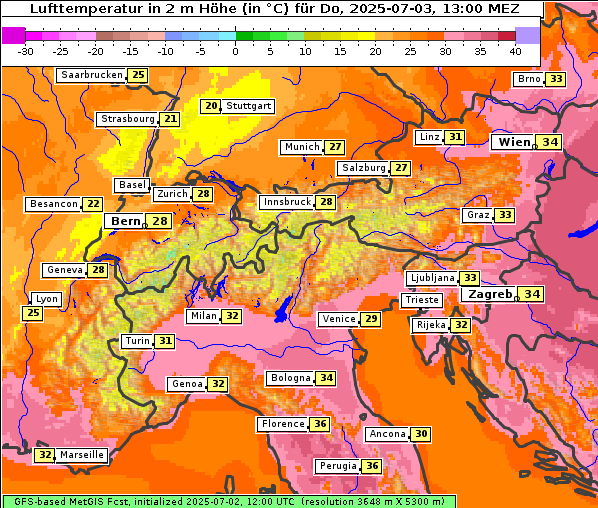 Temperatur, 3. 7. 2025