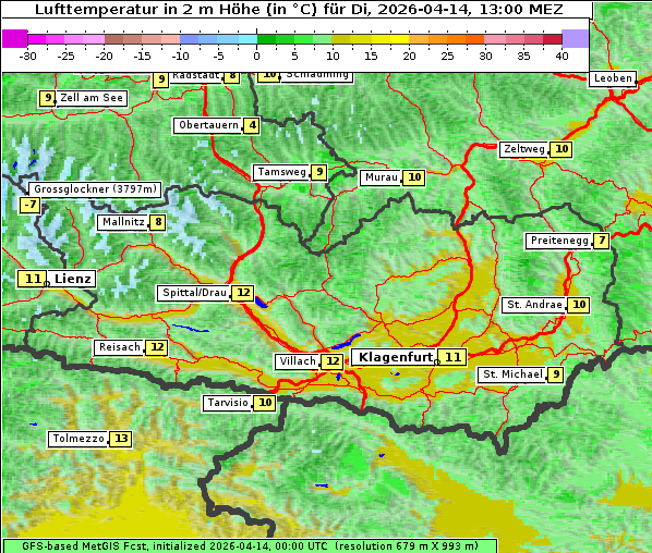 Temperatur, 14. 4. 2026