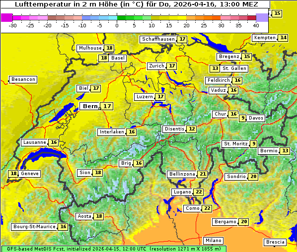 Temperatur, 16. 4. 2026