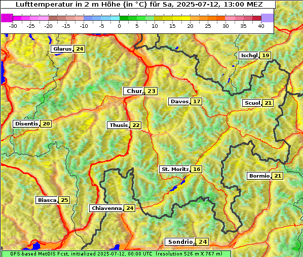 Temperatur, 12. 7. 2025
