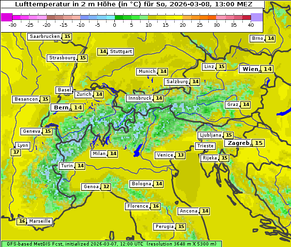 Temperatur, 8. 3. 2026