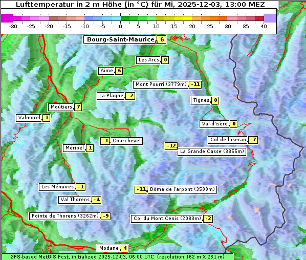 Temperatur, 3. 12. 2025