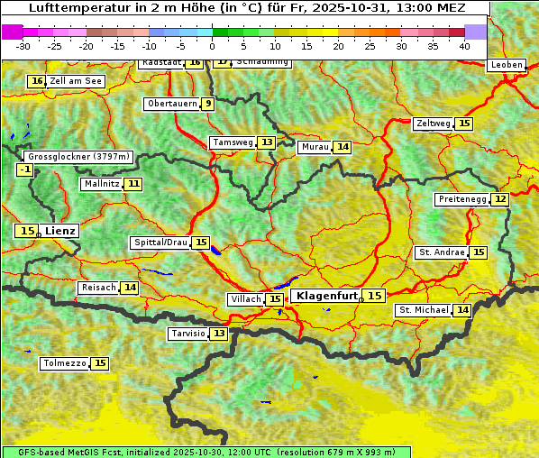 Temperatur, 31. 10. 2025