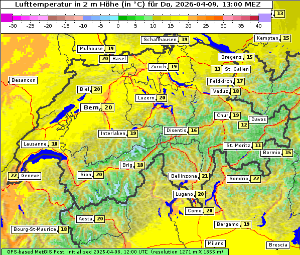 Temperatur, 9. 4. 2026