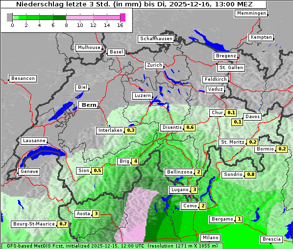 Niederschlag, 16. 12. 2025