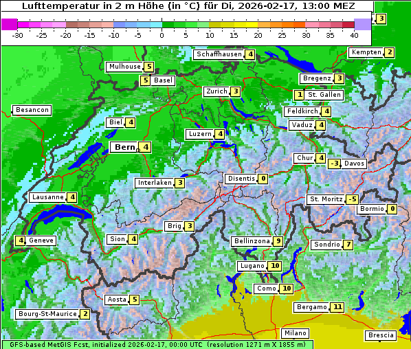 Temperatur, 17. 2. 2026