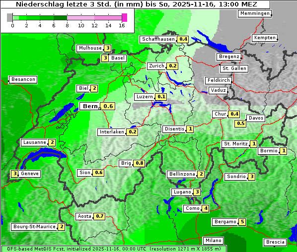 Niederschlag, 16. 11. 2025
