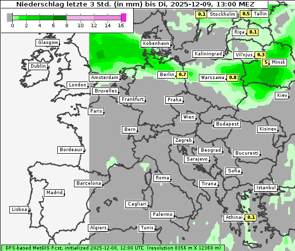 Niederschlag, 9. 12. 2025
