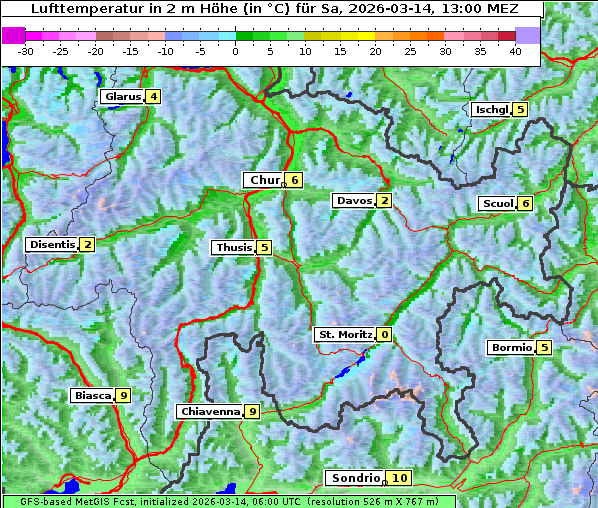 Temperatur, 14. 3. 2026