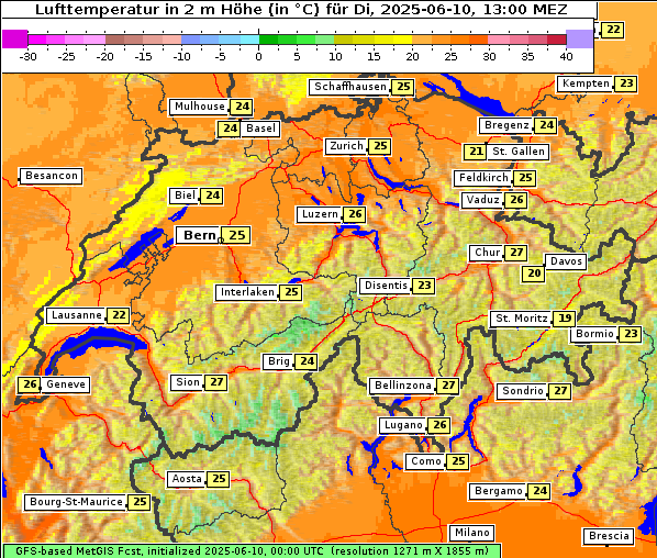 Temperatur, 10. 6. 2025