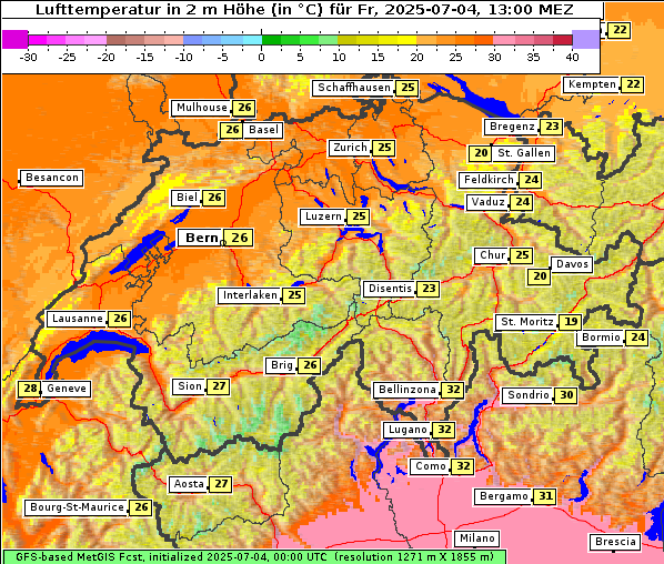Temperatur, 4. 7. 2025