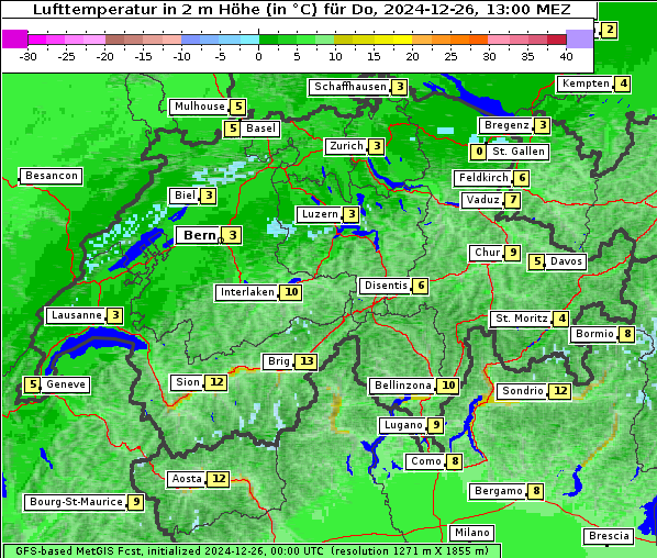 Temperatur, 26. 12. 2024