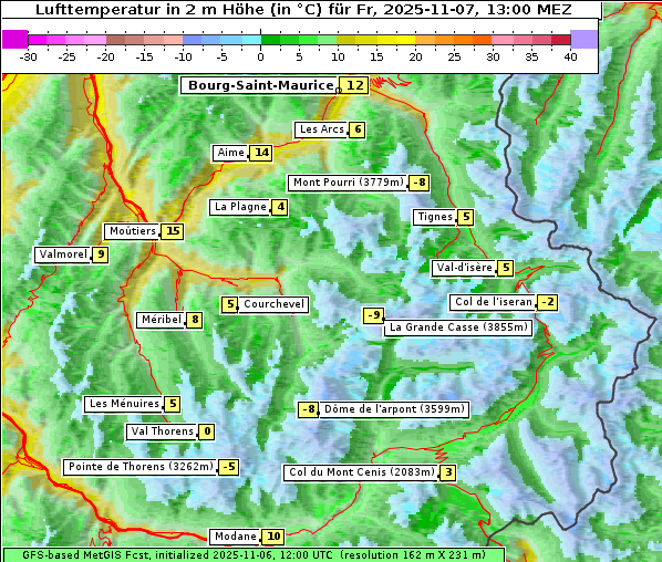 Temperatur, 7. 11. 2025