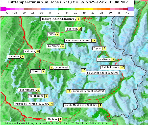 Temperatur, 7. 12. 2025