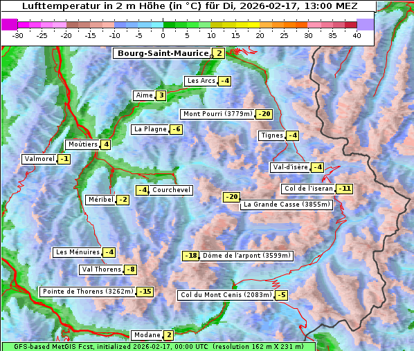 Temperatur, 17. 2. 2026