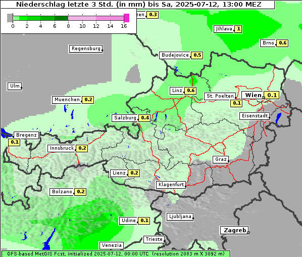 Niederschlag, 12. 7. 2025