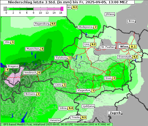 Niederschlag, 5. 9. 2025