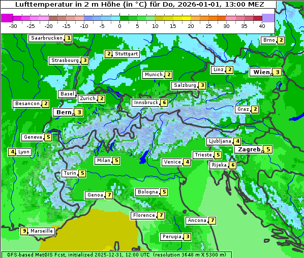 Temperatur, 1. 1. 2026