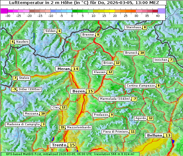 Temperatur, 5. 3. 2026