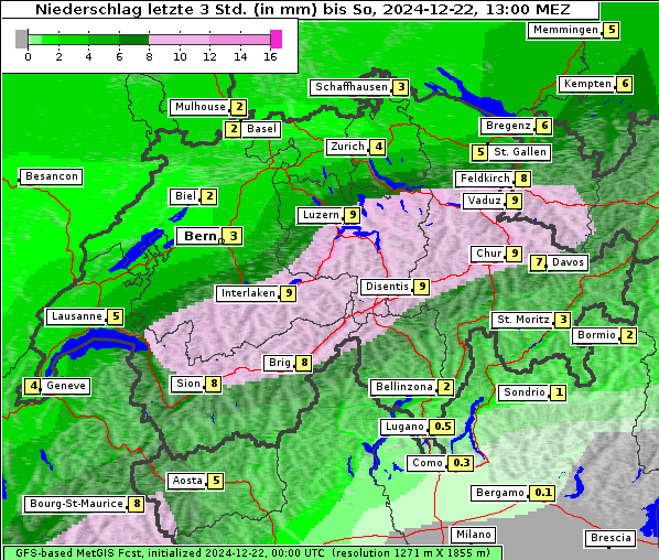 Niederschlag, 22. 12. 2024