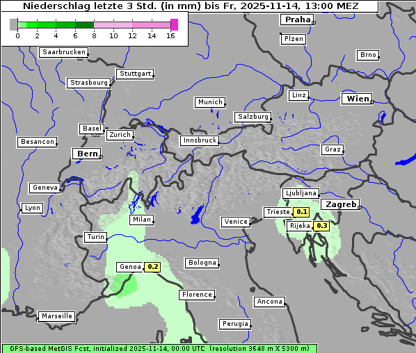 Niederschlag, 14. 11. 2025