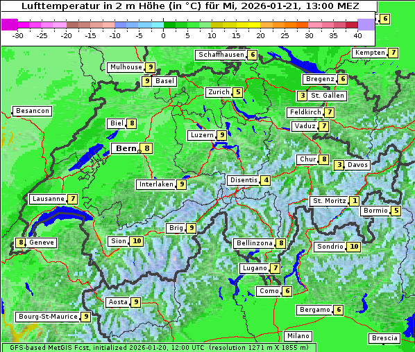 Temperatur, 21. 1. 2026