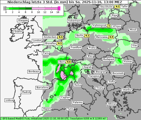 Niederschlag, 16. 11. 2025