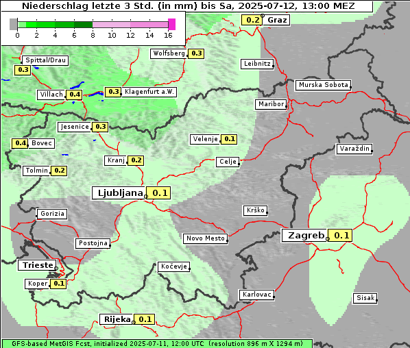 Niederschlag, 12. 7. 2025