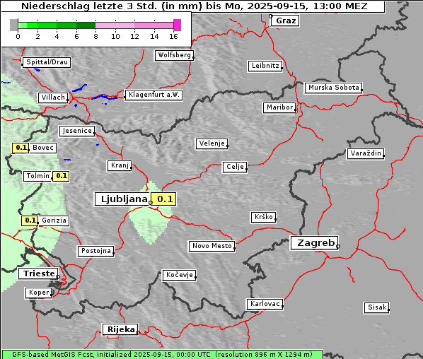 Niederschlag, 15. 9. 2025