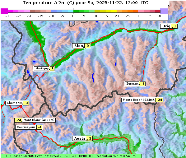 Temperatur, 22. 11. 2025