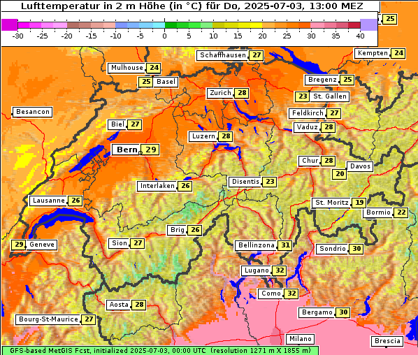 Temperatur, 3. 7. 2025