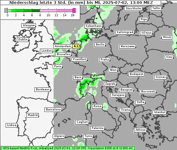 Niederschlag, 2. 7. 2025