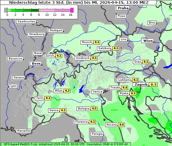 Niederschlag, 15. 4. 2026