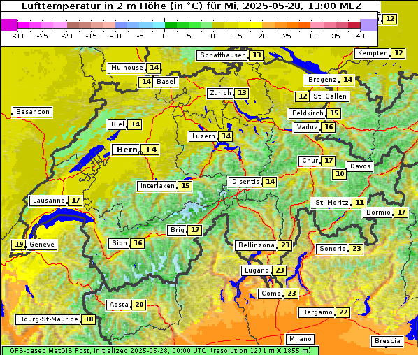 Temperatur, 28. 5. 2025