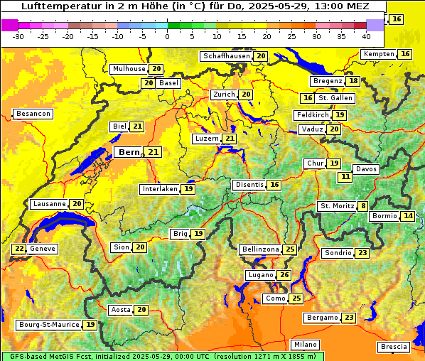Temperatur, 29. 5. 2025