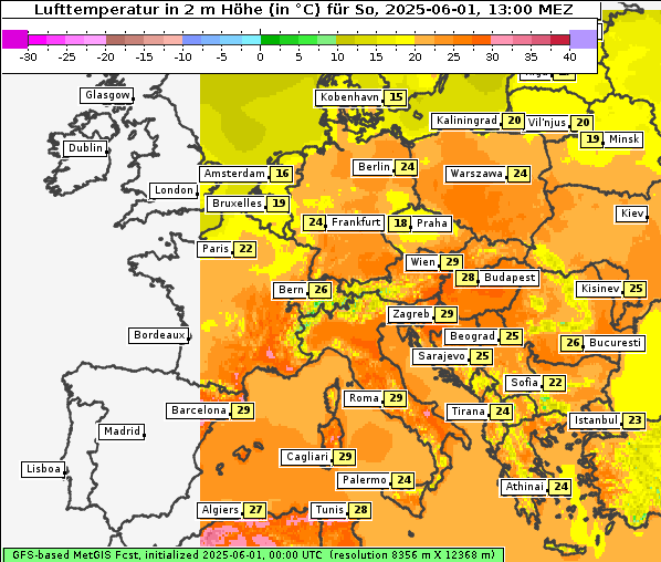 Temperatur, 1. 6. 2025