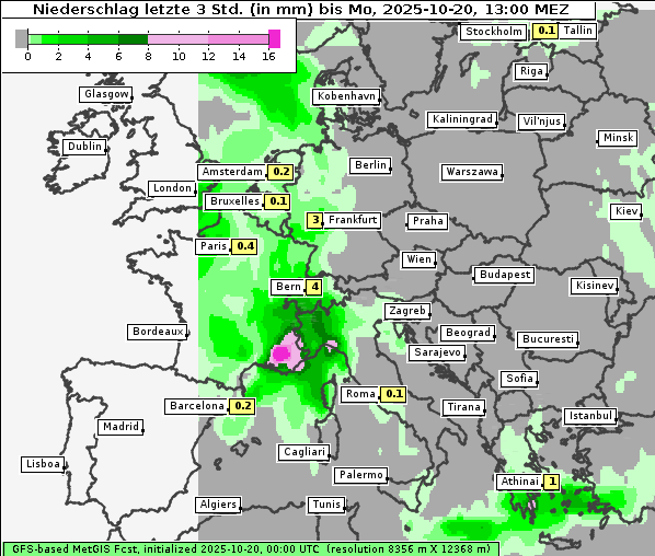 Niederschlag, 20. 10. 2025