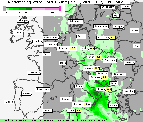 Niederschlag, 17. 3. 2026