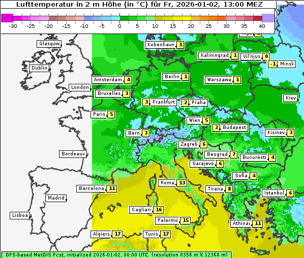 Temperatur, 2. 1. 2026