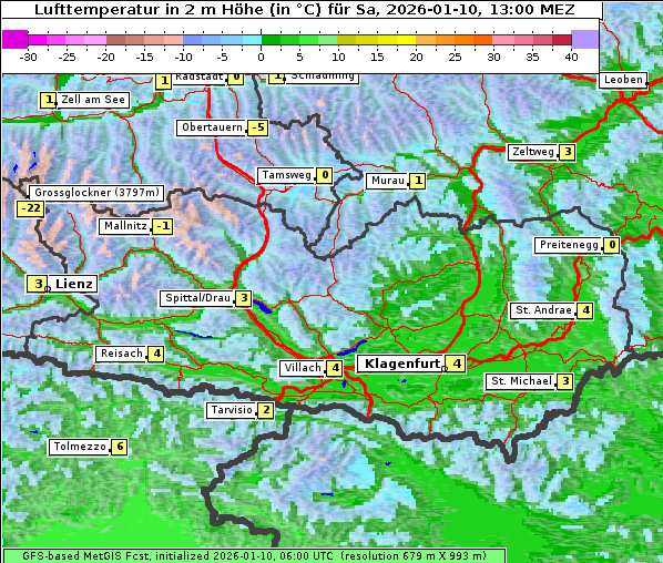 Temperatur, 10. 1. 2026