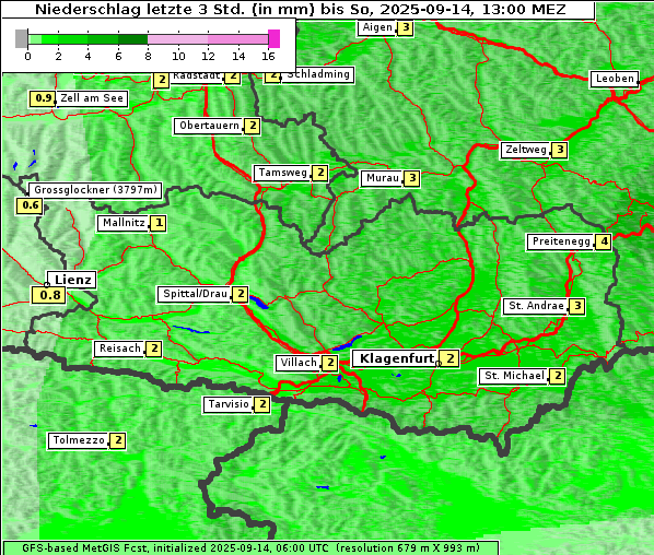 Niederschlag, 14. 9. 2025