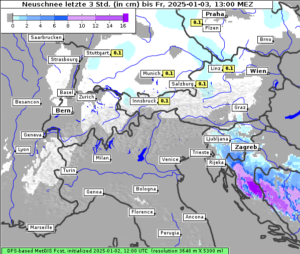 Neuschnee, 3. 1. 2025