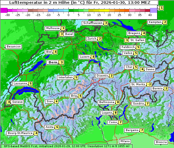 Temperatur, 30. 1. 2026