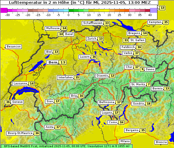 Temperatur, 5. 11. 2025